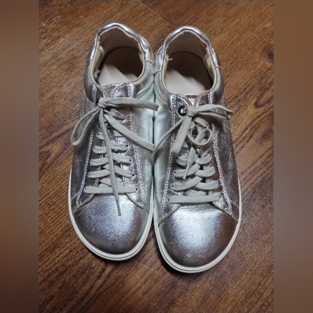 Silver Birkenstock Sneakers
